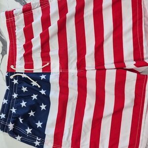 NWOT Old Navy USA Flag Board Shorts, Red, White & Blue Stars Stripes, Xl